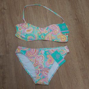 WB Paisley Print Two Piece Bikini Size XL NWT